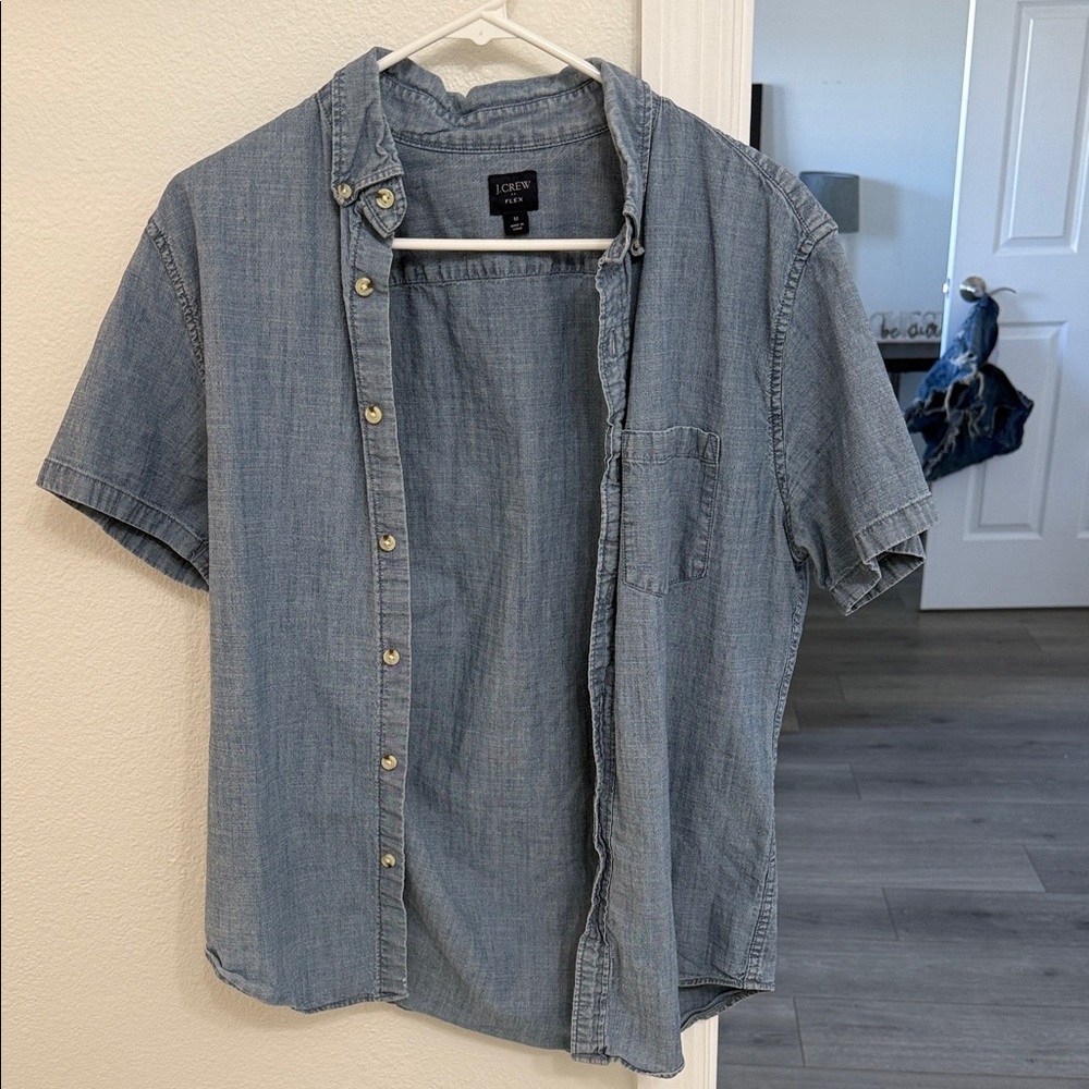 J. Crew Men's Light Blue Casual Button-Down Shirt